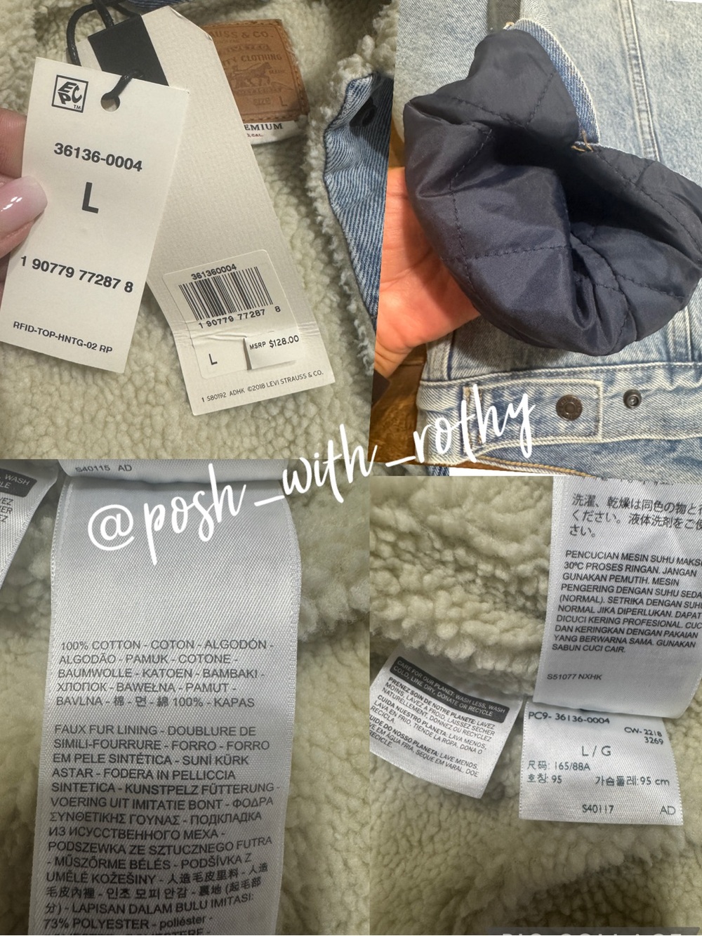 ✨ Levi’s Premium Original Sherpa Trucker Jacket, NWT - Picture 6 of 8